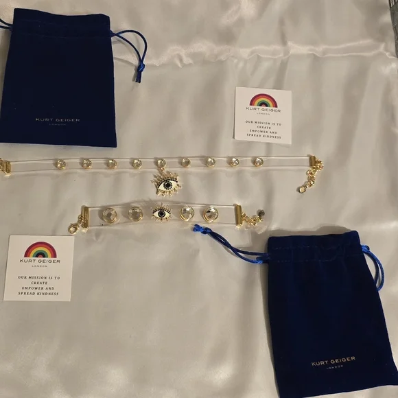 Kurt Geiger Gold and Clear Woman Necklace & Bracelet Set - Picture 3 of 3